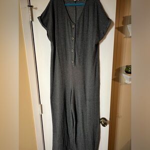 Lemon by ANDB black w/ white stripes jumpsuit sz M